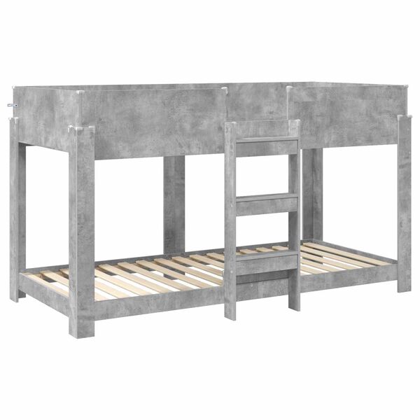 vidaXL Bunk Bed for Kids Concrete Grey 100 x 200 cm Engineered Wood