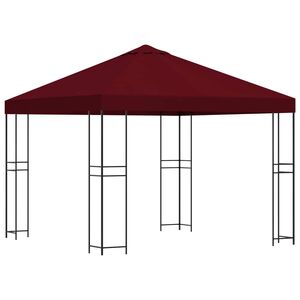 vidaXL Gazebo 3 x 3 m Burgundy Polyester and Steel 190 gsm