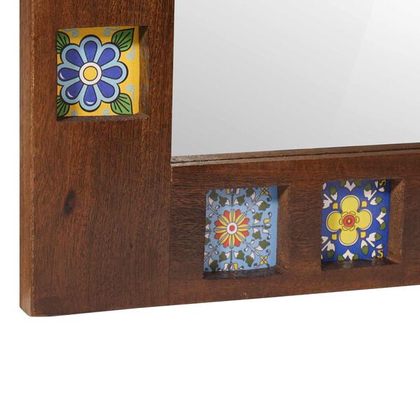 vidaXL Bathroom Mirror Walnut 50 x 70 x 2.5 cm Solid Mango Wood