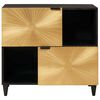 vidaXL Side Cabinet Black and Gold 80 x 33.5 x 75 cm Solid mango wood
