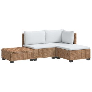 vidaXL 4 pcs Rattan Lounge Set with Cushions GENDT Natural Rattan