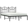vidaXL Metal Bed Frame without Mattress with Headboard Black 140x190cm