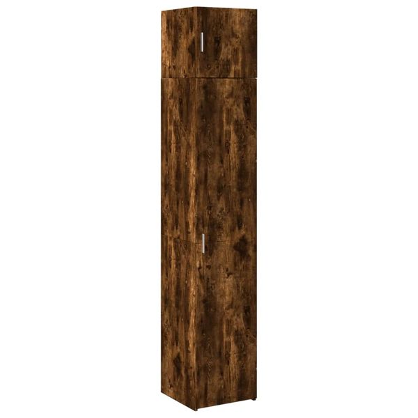 vidaXL Slim Storage Cabinet Smoked Oak 40x42.5x225 cm Engineered Wood