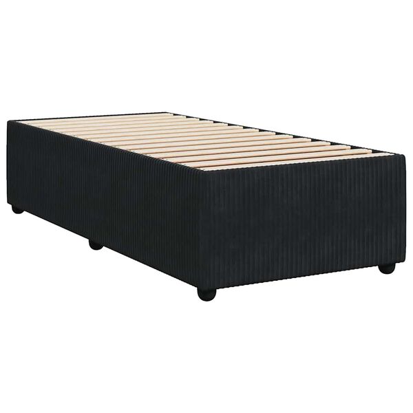 vidaXL Bed Frame without Mattress Black Single Velvet
