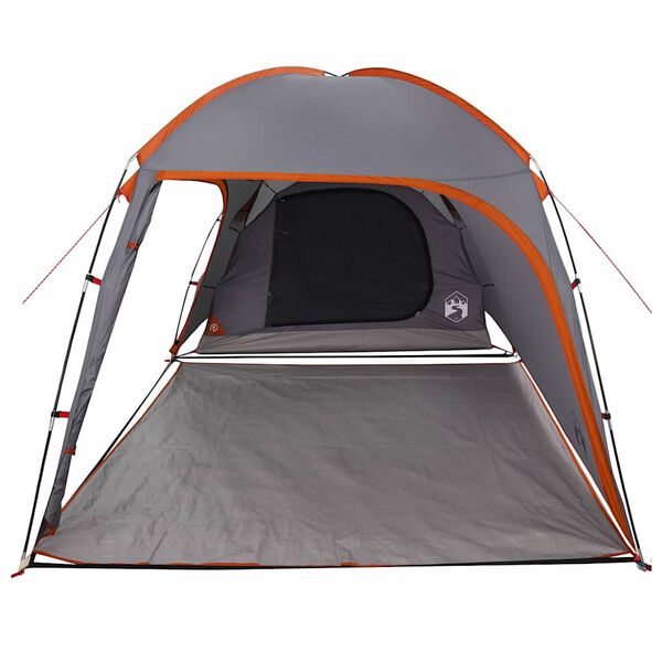vidaXL Tent Cabin with Roof Grey and Orange 370 x 230 x 185 cm