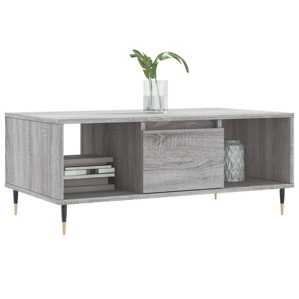 vidaXL Coffee Table Grey Sonoma 90x50x36.5 cm Engineered Wood