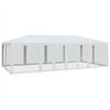 vidaXL Party Tent with 12 Mesh Sidewalls White 8x4 m HDPE
