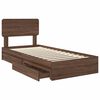 vidaXL Storage Bed with Drawer Brown Oak 75 x 190 cm Engineered Wood