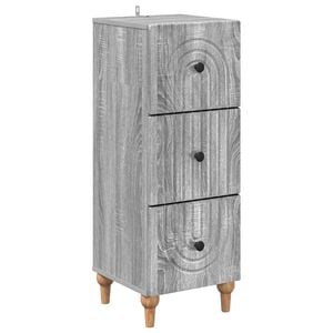 vidaXL Drawer Cabinet Grey Sonoma 33 x 34.5 x 90 cm Engineered Wood