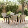 vidaXL Dining Set Light grey Poly rattan