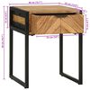 vidaXL Bedside Table Brown 40 x 35 x 50 cm Solid Acacia Wood and Metal