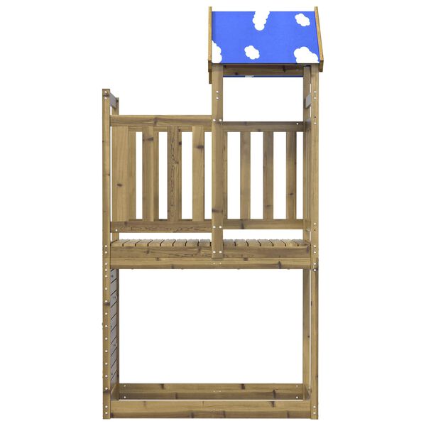 vidaXL Play Tower Brown 110.5 x 52.5 x 215 cm Solid Impregnated Wood