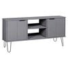 vidaXL TV Cabinet "New York" Grey Solid Pine Wood