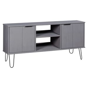 vidaXL TV Cabinet "New York" Grey Solid Pine Wood
