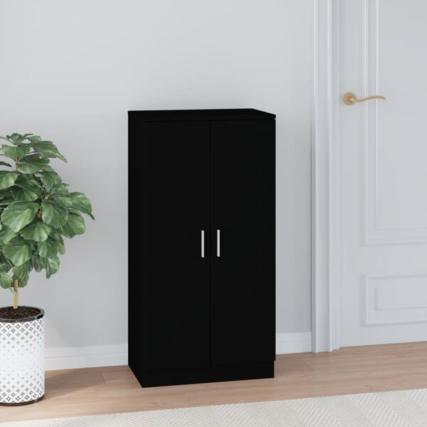 vidaXL Shoe Cabinet Black 55x35x108 cm Engineered wood