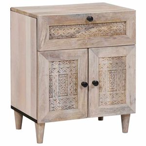 vidaXL Bedside Cabinet Beige 50 x 33 x 60 cm Solid Acacia wood