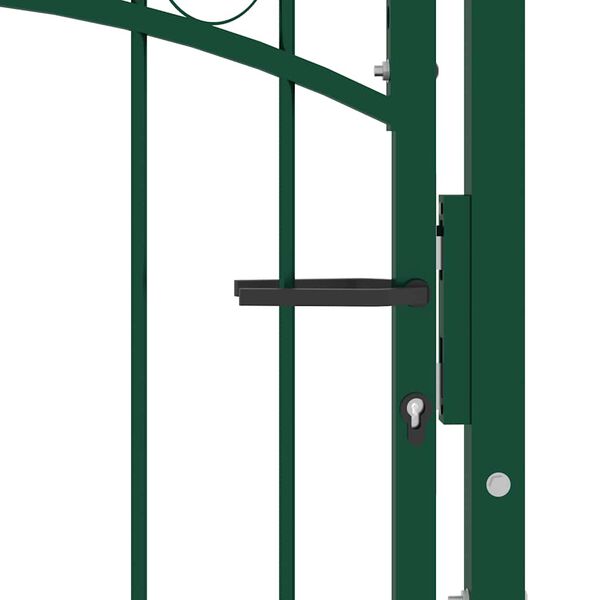 vidaXL Fence Gate with Spikes Steel 104x134.5 cm Green