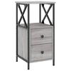 vidaXL Bedside Cabinet Grey Sonoma 34x35,5x70 cm Engineered Wood