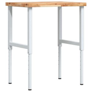 vidaXL Workbench 80x60x(73-99.5) cm Solid Wood Acacia Rectangular