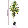 vidaXL Artificial Lemon Tree 136 Leaves 120 cm Green