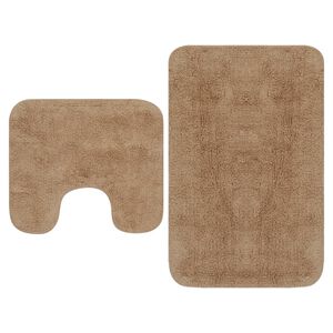 vidaXL Bath Mat Set | Beige | 100% cotton | 63 x 93 cm, 44 x 52 cm