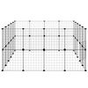 vidaXL 36-Panel Pet Cage with Door Black 35x35 cm Steel