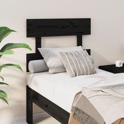 vidaXL Bed Headboard Black 78.5x3x81 cm Solid Wood Pine
