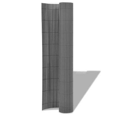 vidaXL Double-Sided Garden Fence PVC 90x300 cm Grey