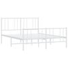 vidaXL Metal Bed Frame without Mattress with Footboard White 160x200cm