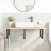 vidaXL Basin Shelf Wall Mounted Steel and Solid Wood Beech