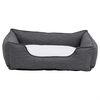 vidaXL Dog Bed Grey and White 110.5x80.5x26 cm Linen Look Fleece