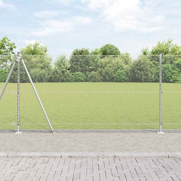 vidaXL Fence Post Silver 10 x 1.2 m (13 mm mesh) Steel