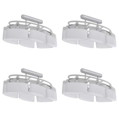 vidaXL Ceiling Lamp with Ellipsoid Glass Shades 4 pcs E14