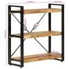 vidaXL 3-Tier Bookcase 77x30x80 cm Solid Wood Mango and Iron