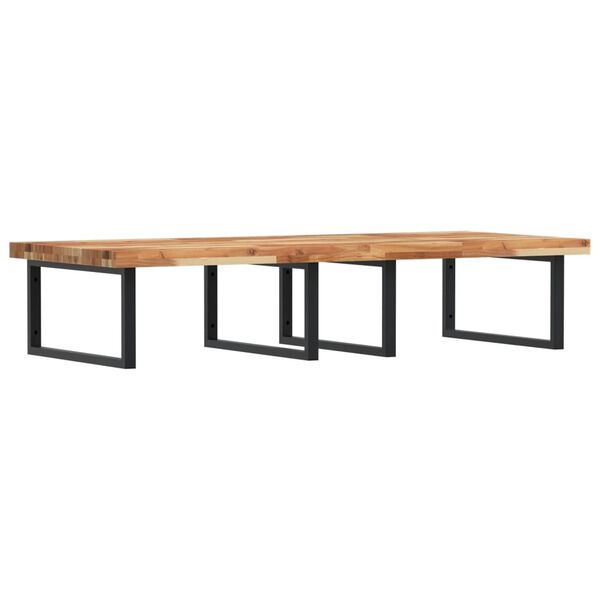 vidaXL Basin Shelf Wall Mounted Steel and Solid Wood Acacia