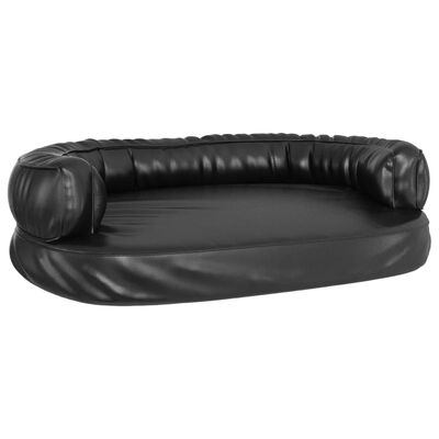 vidaXL Ergonomic Foam Dog Bed Black 88x65 cm Faux Leather
