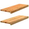 vidaXL Stair Treads 2 pcs Light Brown 70x30x2 cm Solid Wood Oak