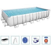 Bestway Power Steel Swimming Pool Set Rectangular 732x366x132 cm