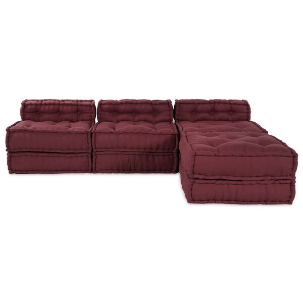 vidaXL Modular Sofa 4 pcs Maroon Fabric