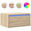 vidaXL Wall-mounted Bedside Cabinets with LED Lights 2 pcs Sonoma Oak