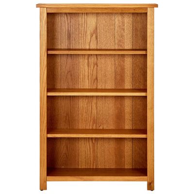 vidaXL 4-Tier Bookcase 70x22x110 cm Solid Oak Wood