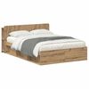 vidaXL Bed Frame with Storage Artisan Oak 135 x 190 cm Engineered Wood