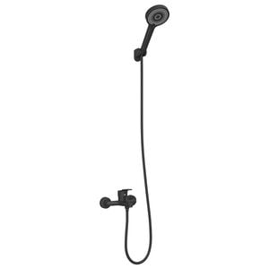 vidaXL Shower Head Set Black G 1/2 inches
