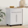 vidaXL Kitchen Trolley White 72.5 x 45 x 80 cm Solid Pine Wood