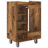 vidaXL Golf Cabinet with Wheel Plain Old Wood 65 x 45 x 98 cm