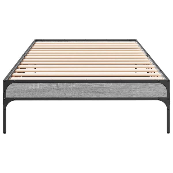vidaXL Bed Frame without Mattress Grey Sonoma 90x190 cm Single