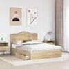vidaXL Storage Bed with Drawer Sonoma Oak 160 x 200 cm Engineered Wood