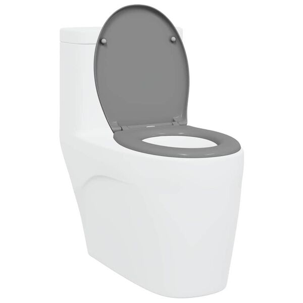 vidaXL Toilet Seat Grey 47 x 37 x 4 cm Duroplast