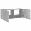 vidaXL TV Wall Cabinet with LED Lights Concrete Grey 100x35x41 cm