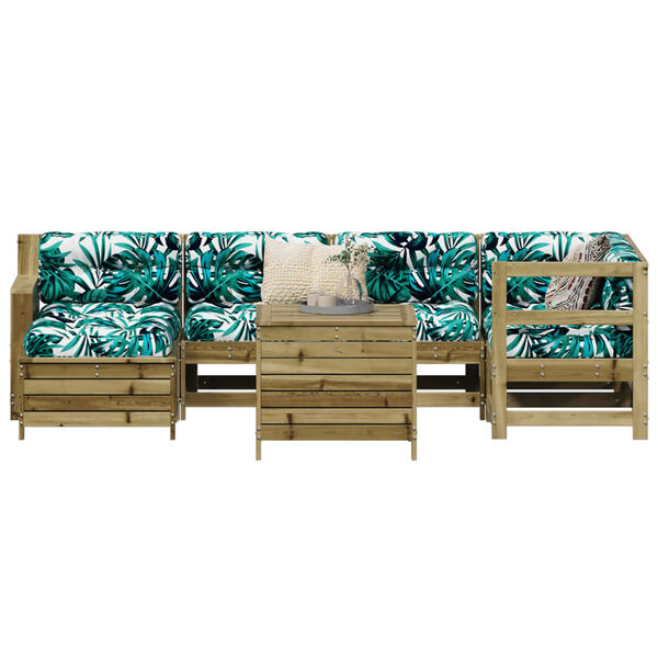 vidaXL 7 Piece Garden Sofa Set Impregnated Wood Pine